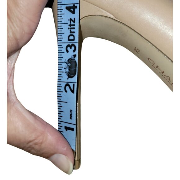 Charles By Charles David Peep Toe Beige Patent Leather Heels Size 8 - Picture 8 of 10